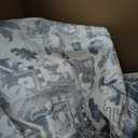 5x7 Area Rugs for Living Room Bedroom, Blue Washable Rug, Vintage Retro Boho Rug, Non Slip & Low Pile Faux Wool Thin Carpet for Indoor Dining Room and Kids Room(Blue 5x7ft)