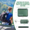 Inflatable Travel Seat Cushion Self-Inflating Memory Foam Pad for Airplane, Stadium Bleachers, Camping, Hiking & Backpacking Ultralight Compact & Portable Sitting Cushion (Green)