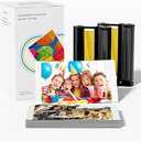 Compatible with Liene 4x6" Photo Printer Ink Cartridges M100/M200/M110/M210 Photo Paper 80 Sheets Paper & 2 Refill, for Amber Series DHP512/DHP513/DHP514/DHP515, Dye Sublimation, No Fade