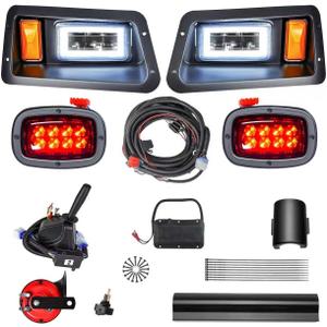 LED Headlight & Tail Light Kit for YAMAHA G14 G16 G19 G22 Golf Cart Includes High-Beam & Low-Beam, Turn Signals, Horn, Brake & Wiring Harness Street-Legal, Plug-and-Play Upgrade 12V