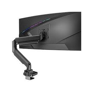 WALI Ultrawide Monitor Arm for 13 to 49 Inch Heavy Duty Curved Screens, Holds 33 Lbs, Adjustable Gas Spring Single Monitor Desk Mount with C-Clamp, Grommet Base, 75x75/100x100 VESA, (GSM001XL), Black