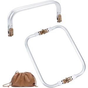 PH PandaHall 2pcs 8 inch U-Shaped Bag Handle Inner Kiss Clasp Lock Aluminum Purse Frame Handle Purse Bag Frame Tubular Frame Hardware Replacements for Makeup Bags Clutch Crafts DIY Projects