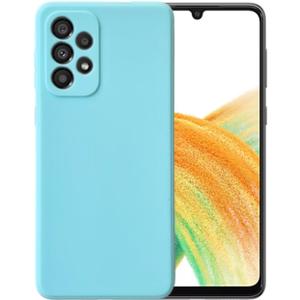 Compatible with Samsung Galaxy A33 5G Soft Liquid Silicone Gel Cell Phone Mobile Basic Back case Cover casing funda para (Cyan Blue) Compatible with Samsung Galaxy A33 5G Soft Liquid Silicone Gel Cell Phone Mobile Basic Back case Cover casing funda para (Cyan Blue)