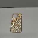 iFiLOVE for iPhone 13 Pro Max Bling Diamond Case, 3D Luxury Sparkle Glitter Crystal Rhinestone Butterfly Flower Pendant Charm Case Cover for Girls Women Kids (Pink)