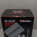 Mueller 12-Cup Drip Coffee Maker - Borosilicate Carafe, Auto-Off, Reusable Filter, Anti-Drip, Keep-Warm Function, Clear Water Level Window Coffee Machine, Kitchen Essentials & Accessories (Black)