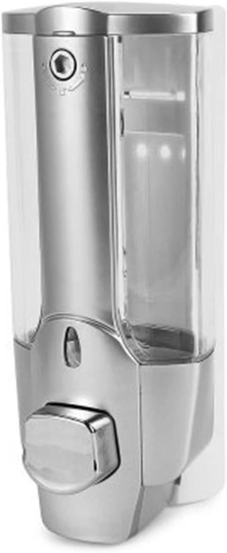 Manual Soap Dispenser, Wall Soap Dispenser 350ml Hand Soap Dispenser Wall Mount Commercial Soap Dispenser for Bathroom Kitchen Hotel(Silver)