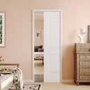 BARNSMITH 32in x 80in Sliding Pocket Door, Track Hardware and Frame Kits with 2-Panel White Paintable Door Slab Included, Soft Close Mechanism, Durable and Smooth