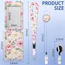 Vintage Beautiful Floral Badge Holder with Detachable Lanyard, ID Card Holder Vertical ID Protector Clips, Fashionable Name Tags Clips with Heavy Duty Badge Reel for Nurse Doctor Office Employees