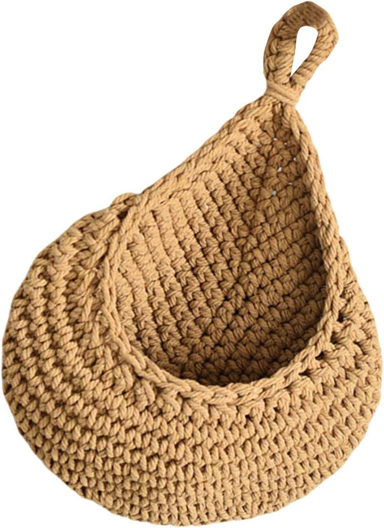 Hanging Handwoven Basket Handcraft Decorative Flower Pots Holder for Indoor and Outdoor Use Photo Props, pack Of 3