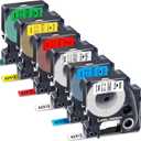 Label Orison Replacement for Dymo D1 Label Tape 9mm Combo Set 40910 40913 40916 40917 40918 40919 for Dymo LabelManager 160 260P 210D 450D3/8'' W x 23' L6 Pack