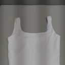 Artfish Women's Sleeveless Strappy Tank Square Neck Double Layer Workout Fitness Casual Basic Crop Tops (White, 
XS
)