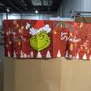 SUNWISHA Christmas Curtain Valances Set Upper Curtain 52'' Lx18'' W & Lower 36'' L x 26'' W x2 Kitchen Windows Decor 3 Piece Set red