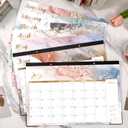 3 x Desk Calendar 2026-2027 - Calendar 2026-2027 from July 2026 - December 2027, 17" x 12", Calendar Wall/Desk 18 Month with Protector Corner, Large Blocks