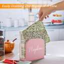ALELION Pink Napkin Holder for Table - Wooden Napkin Holders for Kitchen - Pink Kitchen Decor and Accessories for Dining Room Table - Wood Napkin Dispenser
