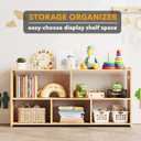 SpaceAid 5-Compartment Bookshelf, Montessori Bookcase for Toddlers, Wooden Book Shelf Organizer Storage Furniture for Kids Rooms, Playroom, Nursery and Classroom, 44.5 Wide, Natural