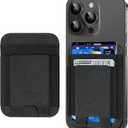 ExtreLife Phone Card Holder, Leather Wallet Stick On, Strongest Adhesive, RFID Blocking, Fit 7 Cards, Black
