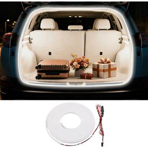 Trunk LED Light Strip, Compatible with 2013-2021 Toyota RAV4, Flexible Waterproof Silicone Embedded Cuttable Trunk Light Strip, Cool White