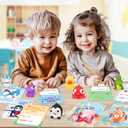 24 Pack Valentines Day Cards with Squeeze Animal Popping Eye Keychains, Valentines Cards for Kids, Fidget Toys for Classroom School Valentine's Gifts Exchange, Valentine's Party Favor Prizes for Kids