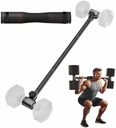 Motion Space Flexibell Dumbbell Converter - 260 LBS Weight Capacity 丨Convert Dumbbells to Barbell and Kettlebell by Alloy Steel Bar & Clamp, Enhanced Compatibility with Most Dumbbells for Home Fitness