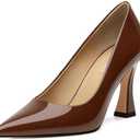 AMBELIGHT Women's Pumps Closed Pointed Toe High Heels Classic Slip On Pumps Sexy Patent Leather Stiletto Heels 3 Inch Wedding Bride Formal Dress Heel Shoes for Women, 8.5