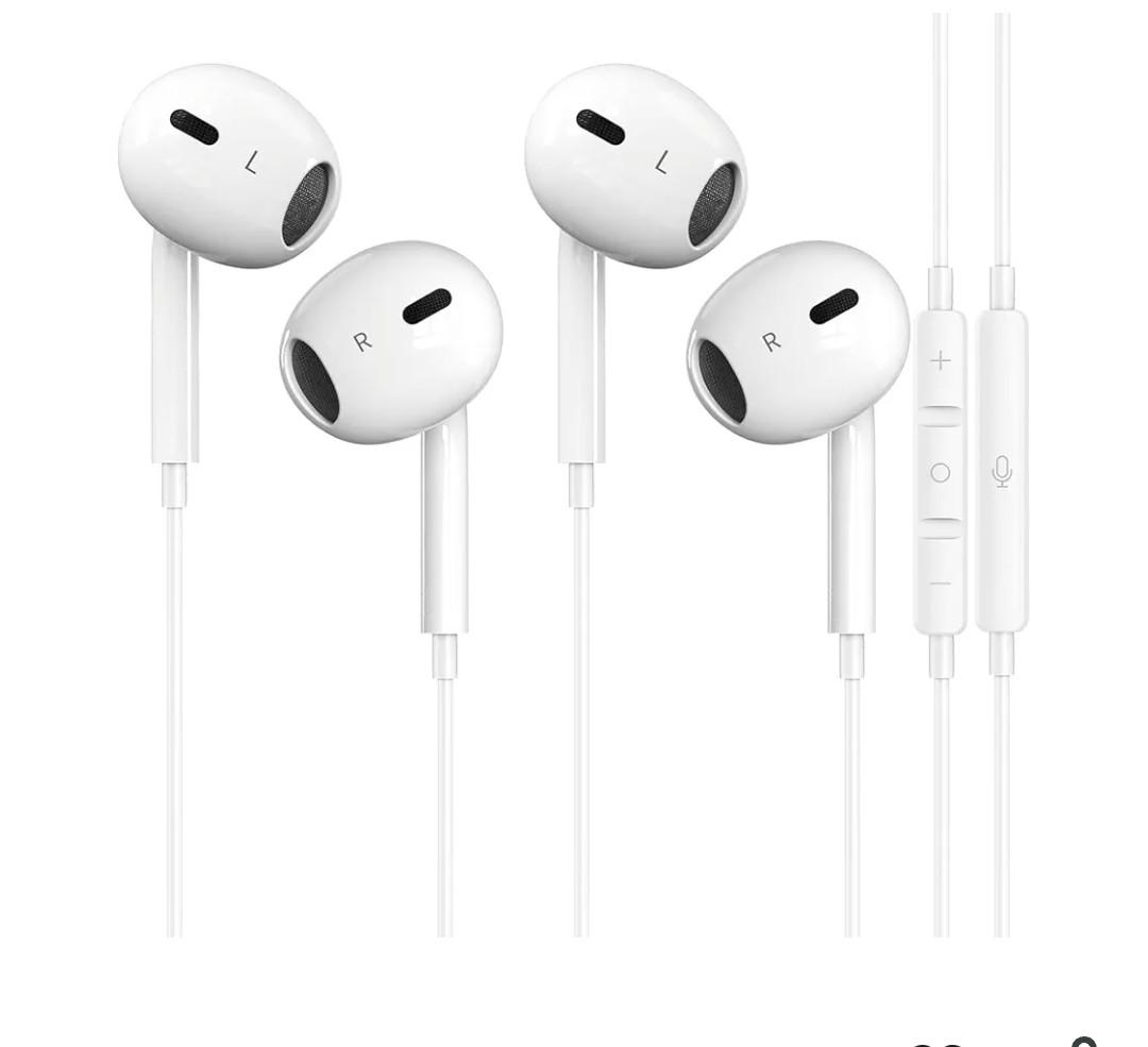 2 Packsfor iPhone Headphones Wired Earbuds/Earphones Nosie Reduction Builtin Microphone & Volume Control Headsets Compatible with iPhone 14/13/12/11/XR/XS/X/8/7/SE/Pro/Pro Max