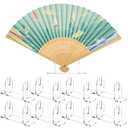 Roowest 8 Pcs Acrylic Fan Display Stand Folding Japanese Chinese Hand Fan Stand Easel Foldable Handheld Display Base Organizer (Clear)