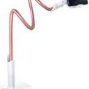 Lamicall Gooseneck Phone Holder for Bed - Cell Phone Mount Clamp Clip, Flexible Long Arm, Overhead Mount for Desk Headboard Bedside, for iPhone Air 17 Pro Max, 16 Pro Max, 15, 14 & 4-7" Phone (Rose Gold)