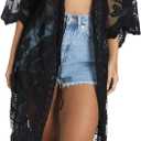 Bsubseach Women Mesh Cardigan Bikini Beach Kimono Open Front Swimsuit Cover Ups Swimwear
