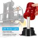 PATIKIL LED Strobe Warning Lights, 10V-80V Leds Flashing Lamps for Truck Tractor Vehicle Roof Forklift Golf Cart Mower UTV Car, White