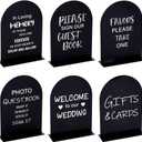 6 PCS Acrylic Black Wedding Signs for Ceremony and Reception, Cards and Gifts Sign for Wedding, Please Sign Our Guestbook, Favors, In Loving Memory, Black Wedding Decor 5 x 7 Inch