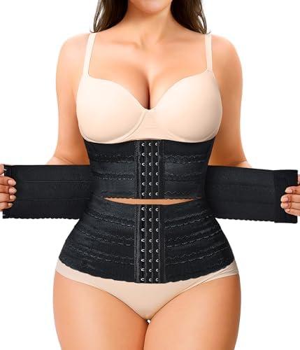 Nebility Waist Trainer for Women Corset Shapewear Tummy Control Segmented Waist Cincher Workout Girdle L