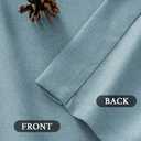 H.VERSAILTEX Grommet Natural Linen Textured Kitchen Curtains 45 inch Length, Thick Faux Linen Room Darkening Window Treatment Set for Farmhouse/Bedroom 52W x 45L,2 Panels,Heather Stone Blue