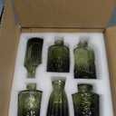 12pcs Glass Bud Vase Set, Small Green Flower Vases for Centerpieces in Bulk, Mini Vintage Vase for Wedding, Home,Table Decoration