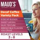 Maud's Decaf Coffee Pods Variety Pack, 80 ct, 9 Assorted Roasts & Flavors, Decaffeinated Medium Roast Coffee in Single Serve Pods - 100% Arabica Coffee, Compatible with Keurig K Cups Maker (EXP 06/16/28)