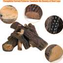 Skyflame 6-Pieces Set of Large Gas Fireplace Logs, Heat-Resistant Realistic Wood Logs for Indoor Outdoor Gas Firebowl Firepit