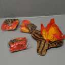 Sumind 4 Pieces of 12 Inch Inflatable Campfire Props Fake Camping Party Campfire Party Scene Decoration, Indoor and Outdoor Camping Game Props Fire Inflatable for Boys Firewood Toys
