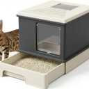 MUTTROS Enclosed Cat Litter Box with Lid, XL, Dark Gray
Top exit; High-sided design; Anti-tracking design; Leak-resistant design; Odor control; Designed for large cats