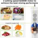 Bonsenkitchen Hand Blender, Immersion Blender with 2 Mixing Speed, Electric Portable Handheld Stick Mixer with Stainless Steel Blades for Soup, Smoothie, Puree, Baby Food, White