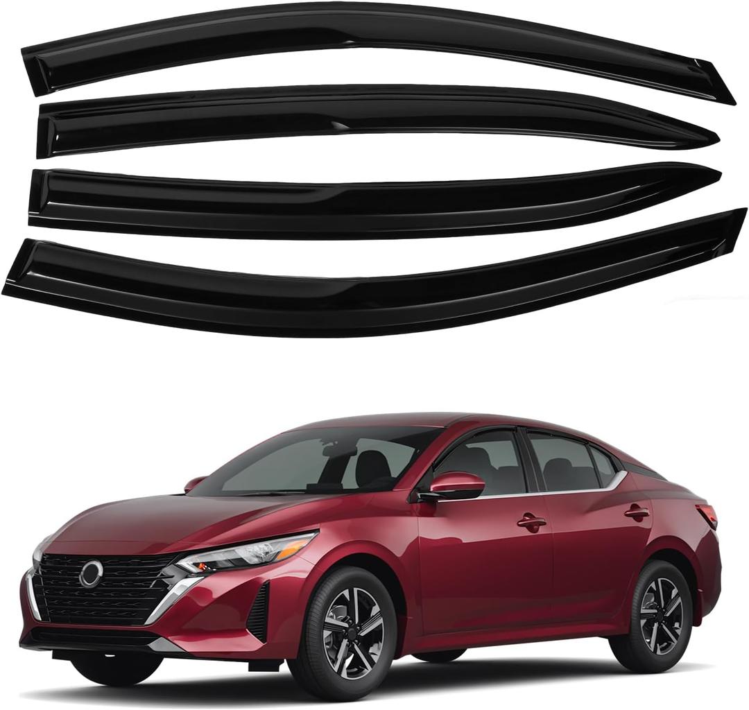 Canvcle Sentra Rain Guards - Window Visors for Nissan Sentra 2020-2025, Outside-Mount Tape-On Side Window Wind Deflectors for Sentra Accessories, Vent Visors Shades Rainproof 4PCS
