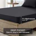 FreshCulture Twin Bed Sheets - Ultra Soft Sheets for Twin Bed - Brushed Microfiber - Deep Pockets - Easy Care - Cooling & Breathable Sheets - Hotel Quality 3 Piece Sheet Set (Black)