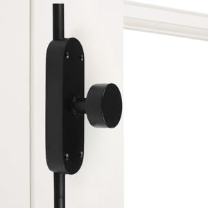 Black Powder Coated Iron Window Cremone Bolt 6' Double Door Lock, Durable, Adjustable Length, Easy Single-Handle Operation for Rustic, Traditional or Modern Interio+B6rs