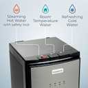 Igloo Bottom Loading Water Cooler – Hot, Cold, & Room Temperature Dispenser – Stainless Steel, Holds 3 & 5 Gallon Jugs, Child Safety Lock – for Homes, Kitchens, Offices, Dorms
