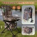 FUNHORUN Hunting Chair with Storage Bag, 360 Degree Silent Swivel Hunting Seat, Camouflage Foldable Ground Blind Chair, Tool-Free Padded Cushion Portable Seat, Lightweight, Compact