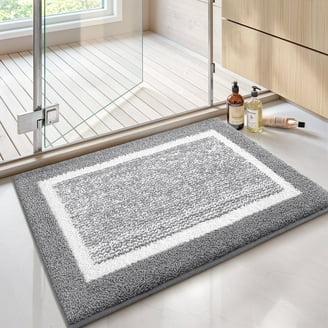 Color G Non-Slip Bath Mat, Soft Microfibre Bathroom Mat, Absorbent Machine Washable Shower Mat, 20 x 60 cm, Grey