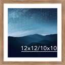 JCJMY 12x12 Picture Frame Rustic Brown With 10x10 Mat for 30x30cm Diamond Art Painting, Display Photo 10x10 With Mat or 12x12 Without, Wall Hanging Large Frame With Plexiglass
