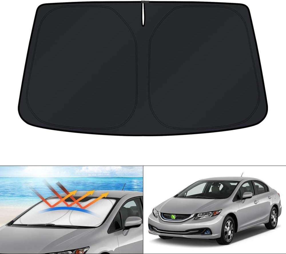 KUST Windshield Sun Shade for 2006-2015 Honda Civic Accessories, Custom Fit 4 Layers Car Honda Civic Front Window Sunshade Foldable Sun Visor Protector Blocks UV Rays Keep Your Car Cooler