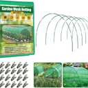 Garden Mesh Netting Kit for Raised Beds, 10x30FT Green Garden Netting 6 Sets Fiberglass Garden Hoops, Row Cover Garden Netting Pest Barrier Plant Protection for Vegetable Flowers Fruits