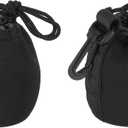 PATIKIL Camera Lens Bag, 2 Pcs 2.8" IDx3.9 H Drawstring Lens Pouch with Thick Protective Neoprene, Lens Case for DSLR Camera Lens, Water Coffee Cups Black