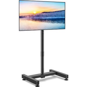 TVON TV Floor Stand for 13-50 inch LCD LED Flat/Curved Panel Screen TVs up to 44 lbs, Height Adjustable TV Stand Mount with VESA 200x200, Portable TV Stand for Bedroom, Dorm Room, Office (Black)