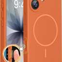 Miracase Magnetic for iPhone 17 Case, Compatible with MagSafe, Integrated Silicone Camera Control Cover, 3.0mm Thicken Shockproof Drop Protection Phone Case for 17, Orange